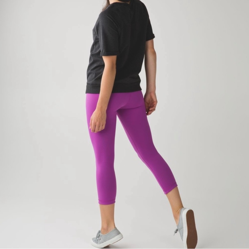 Lululemon Athletica Wunder Under Reversible Crop Leggings Sz 8